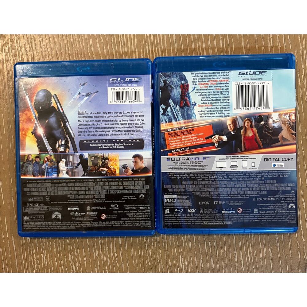 G.I. Joe: the Rise of Cobra (Blu-ray, 2009) & Retaliation‎ Blu-ray/DVDComboPk - Picture 2 of 2